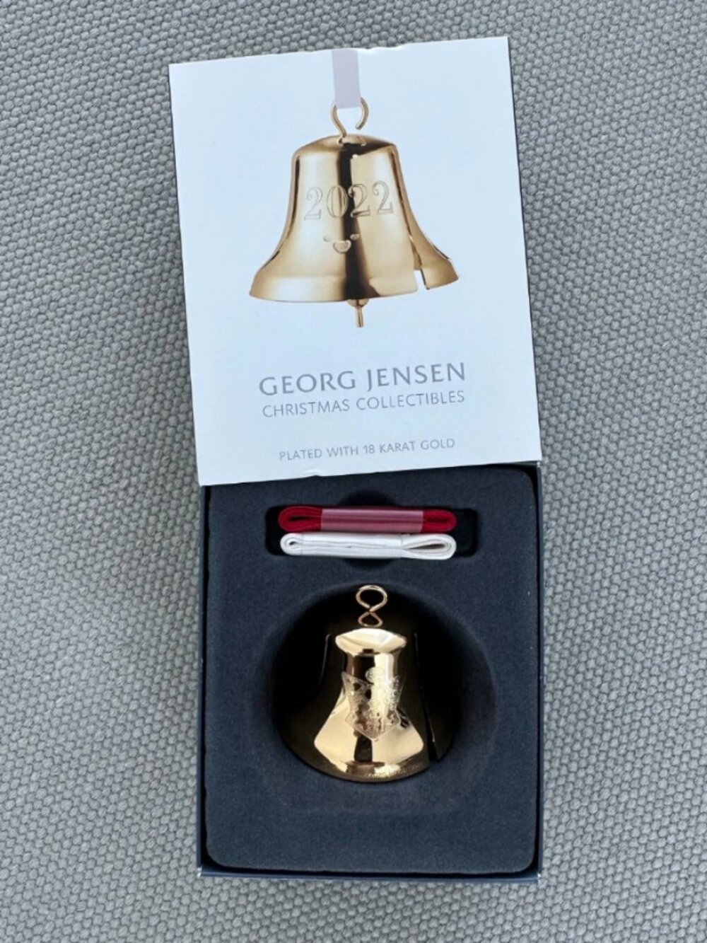 Georg Jensen Christmas Collectibles 2022 Christmas Bell Plated 18 Karat Gold